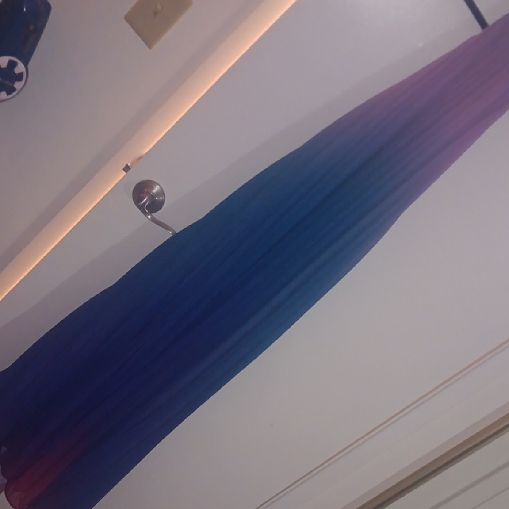 L'ATISTE Blue and Purple Pleated Dress